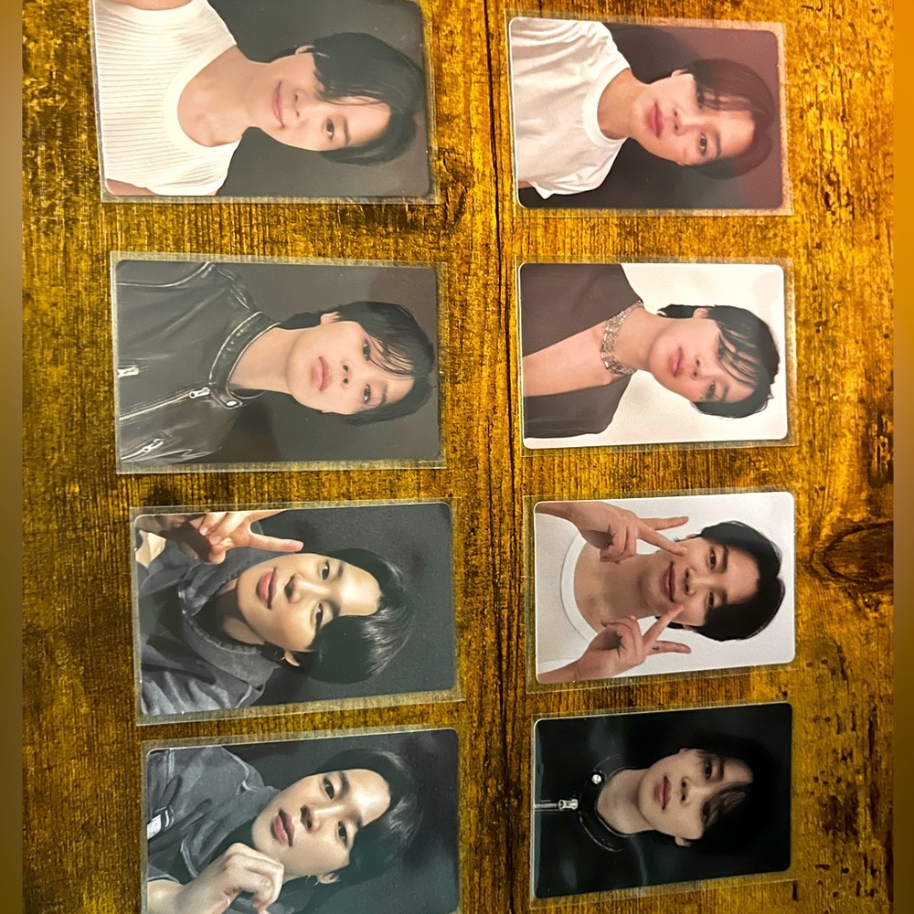 8 Jimin photo cards from his album “face”.